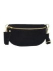 Soleil Chic Sac Banane cuir Demi Lune Nubuck Noir
