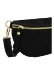 Soleil Chic Sac Banane cuir Demi Lune Nubuck Noir
