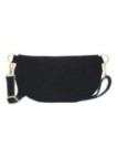 Soleil Chic Sac Banane cuir Demi Lune Nubuck Noir