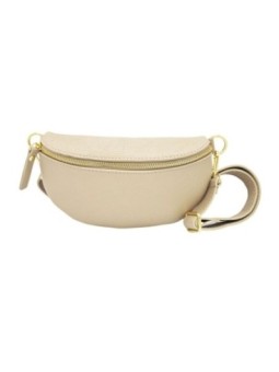 Soleil Chic Sac Banane cuir Demi Lune Beige