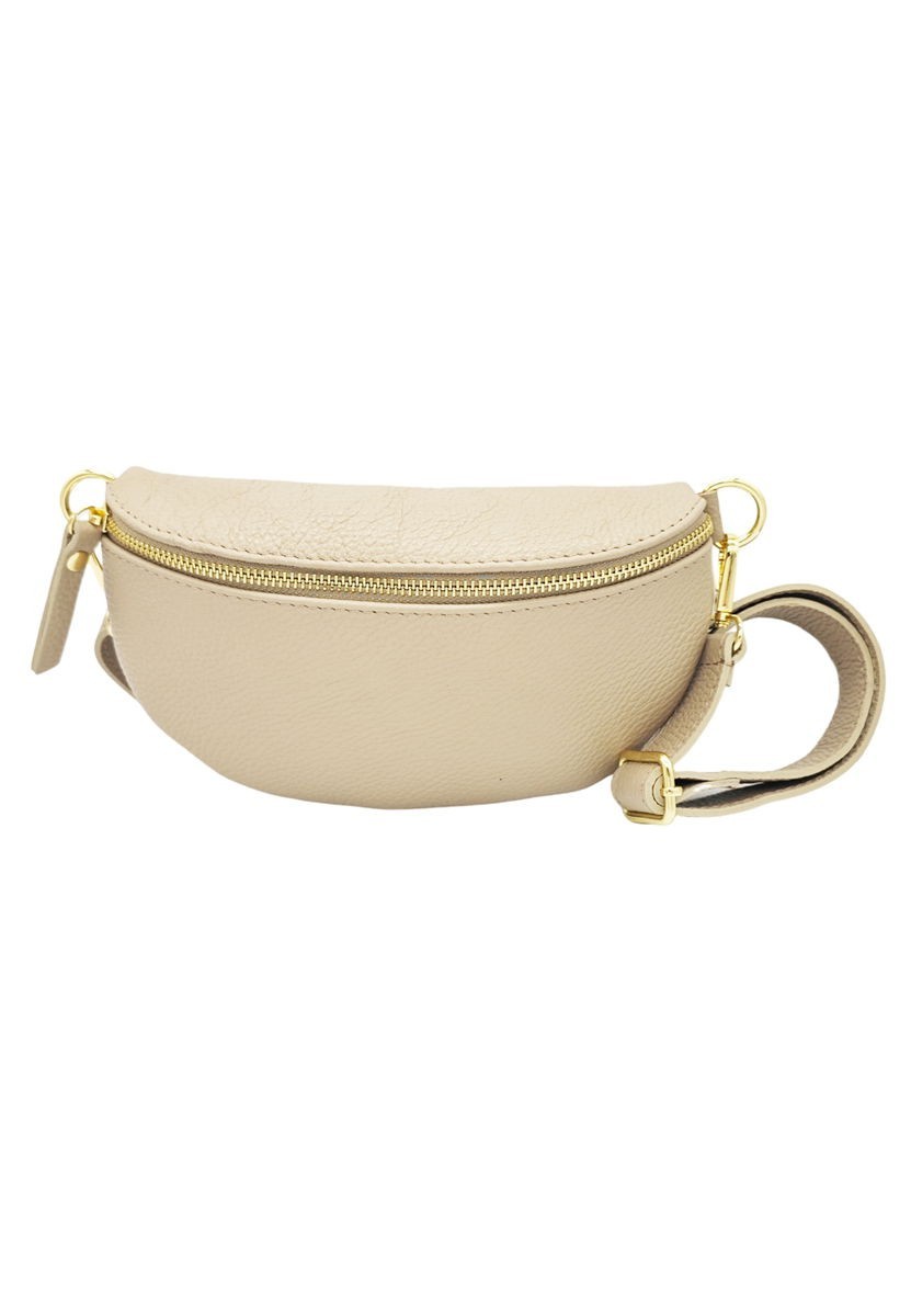 Soleil Chic Sac Banane cuir Demi Lune Beige