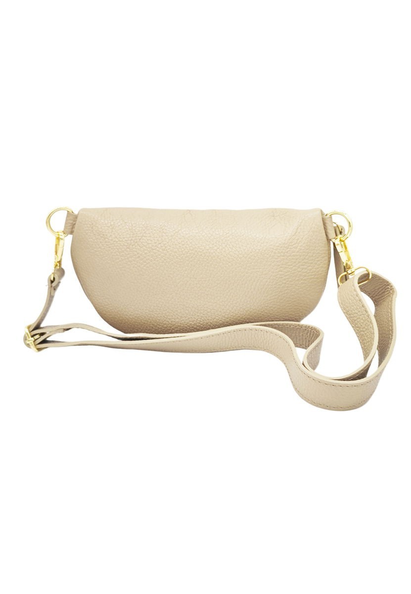 Soleil Chic Sac Banane cuir Demi Lune Beige