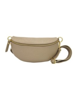 Soleil Chic Sac Banane cuir Demi Lune Taupe