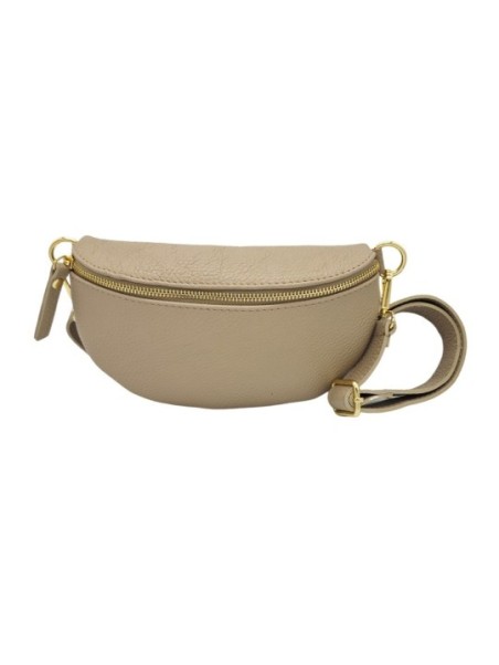 Soleil Chic Sac Banane cuir Demi Lune Taupe