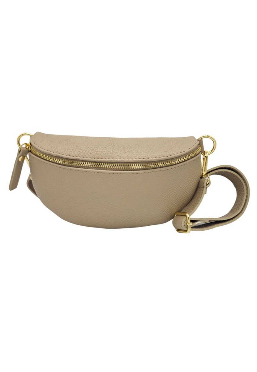 Soleil Chic Sac Banane cuir Demi Lune Taupe