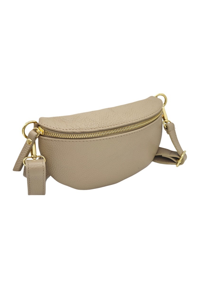 Soleil Chic Sac Banane cuir Demi Lune Taupe