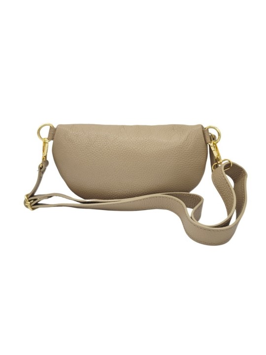 Soleil Chic Sac Banane cuir Demi Lune Taupe