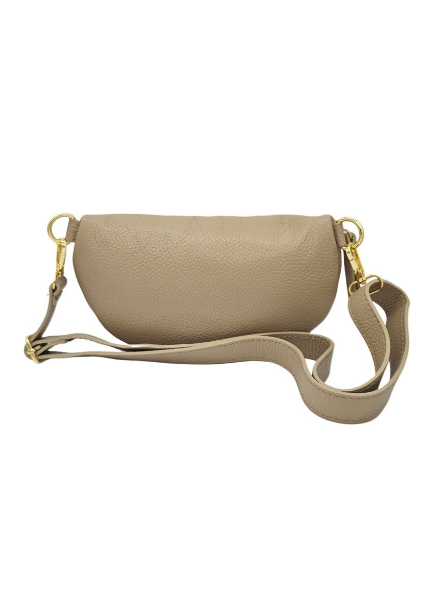 Soleil Chic Sac Banane cuir Demi Lune Taupe