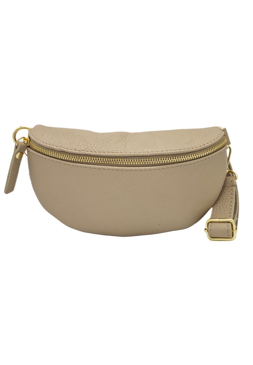 Soleil Chic Sac Banane cuir Demi Lune Taupe