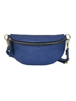 Soleil Chic Sac Banane cuir Demi Lune Bleu Irise