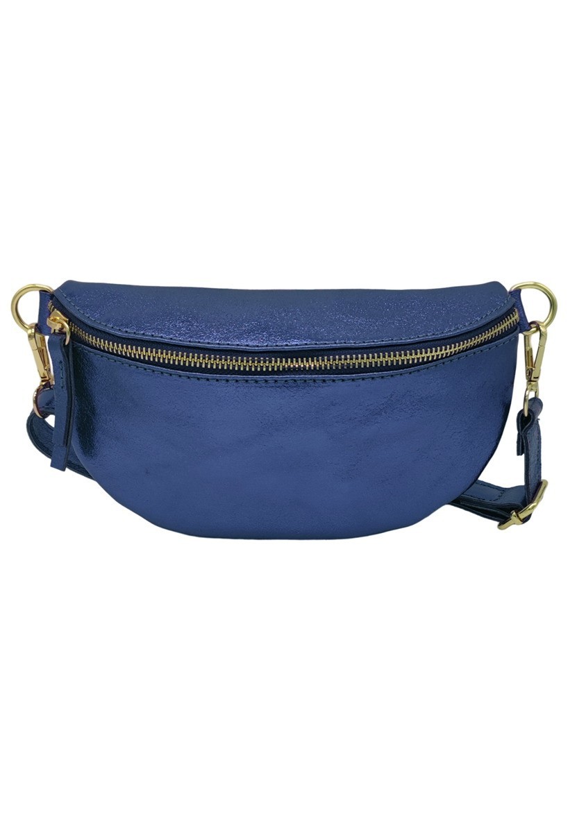 Soleil Chic Sac Banane cuir Demi Lune Bleu Irise