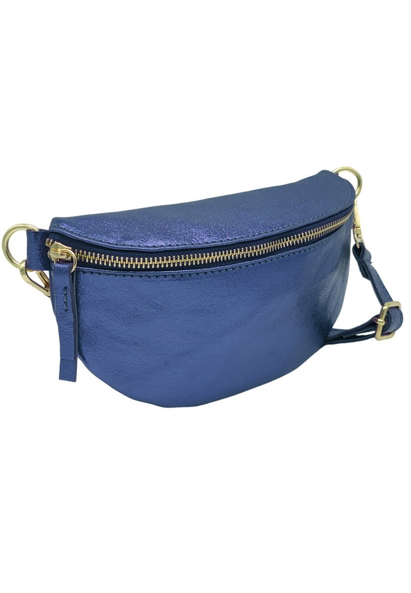 Soleil Chic Sac Banane cuir Demi Lune Bleu Irise