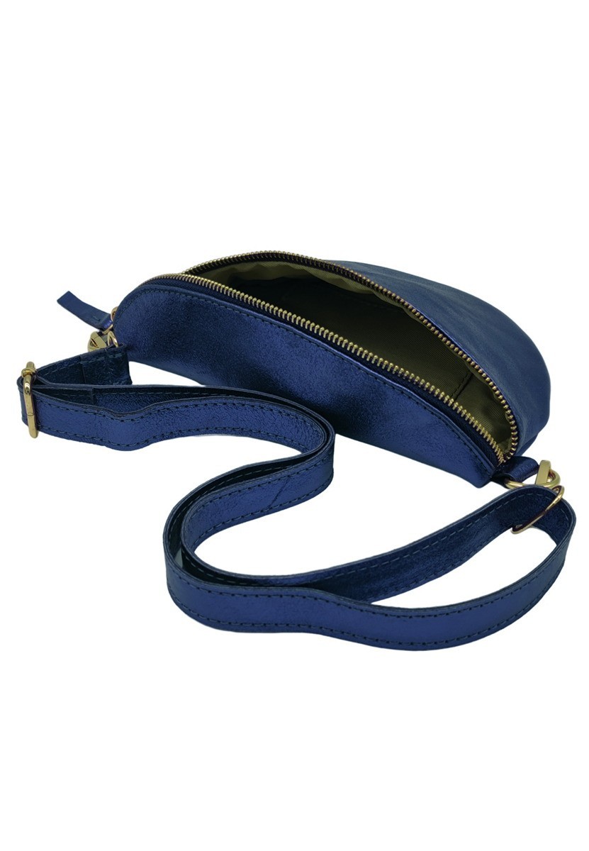 Soleil Chic Sac Banane cuir Demi Lune Bleu Irise