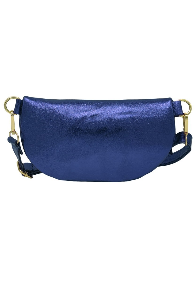 Soleil Chic Sac Banane cuir Demi Lune Bleu Irise