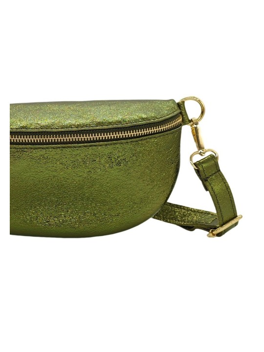 Soleil Chic Sac Banane cuir Demi Lune Kaki Irise