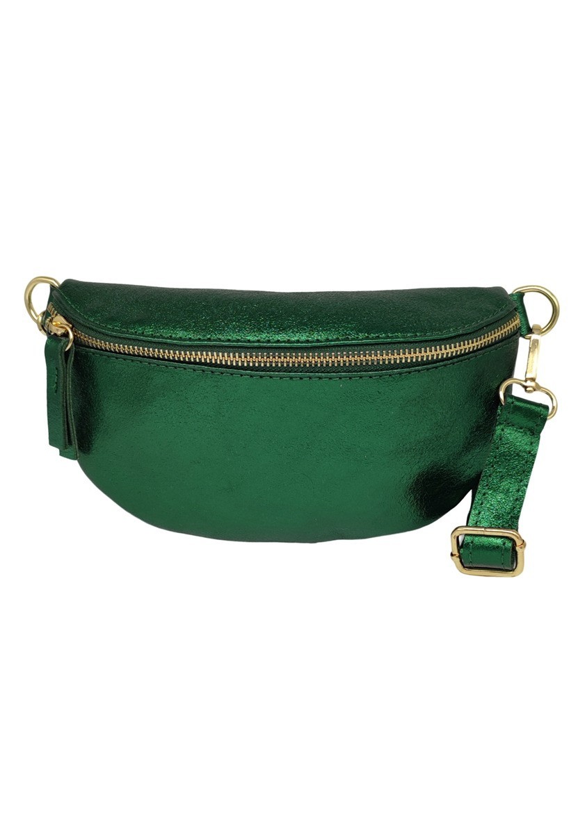 Soleil Chic Sac Banane cuir Demi Lune Vert Irise