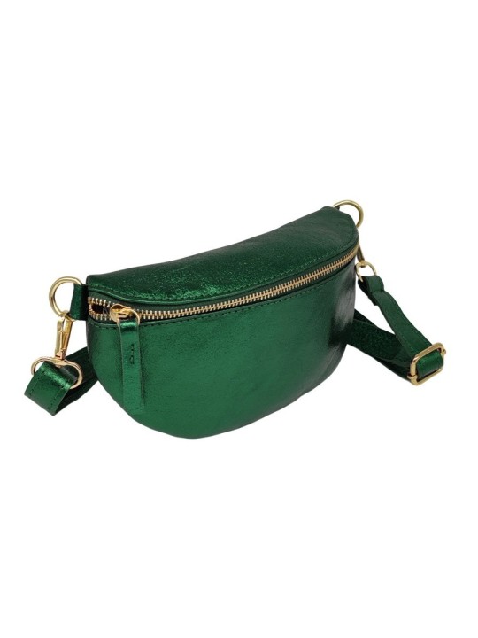 Soleil Chic Sac Banane cuir Demi Lune Vert Irise