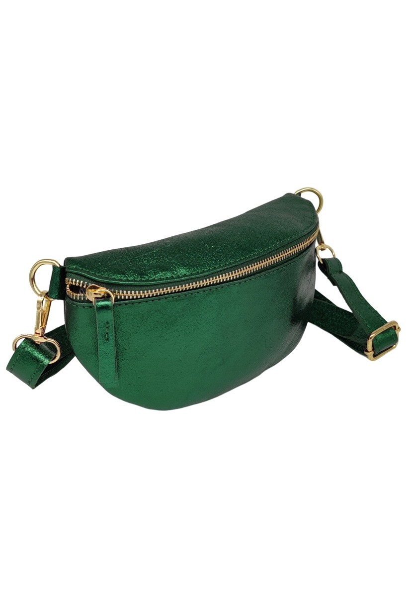 Soleil Chic Sac Banane cuir Demi Lune Vert Irise