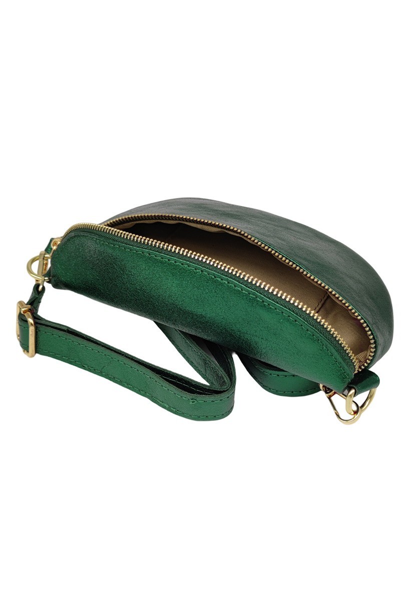 Soleil Chic Sac Banane cuir Demi Lune Vert Irise