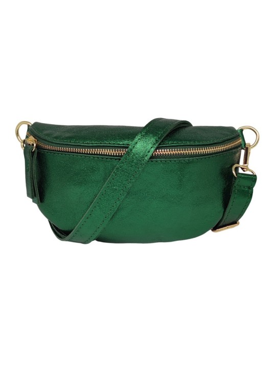 Soleil Chic Sac Banane cuir Demi Lune Vert Irise