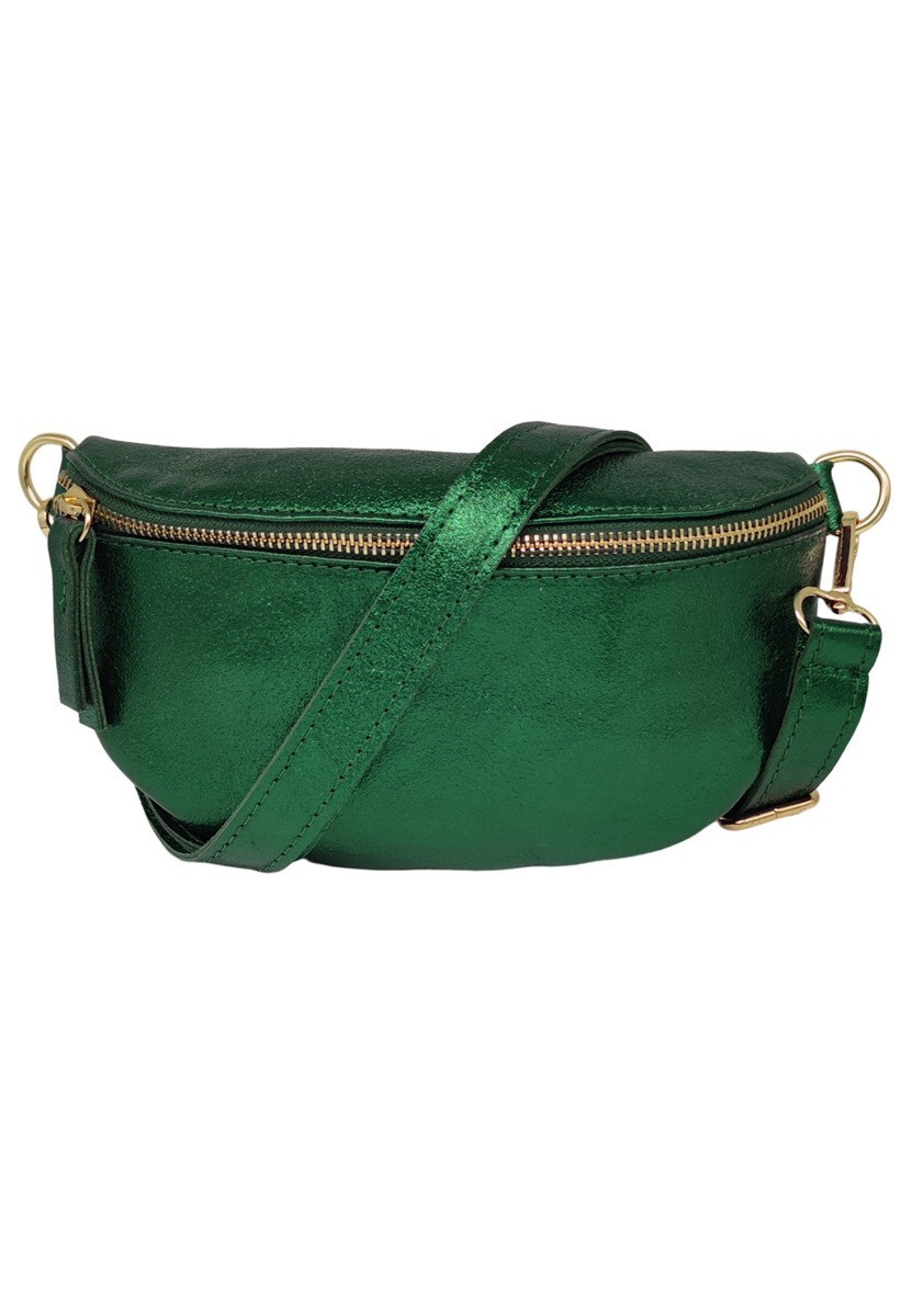 Soleil Chic Sac Banane cuir Demi Lune Vert Irise