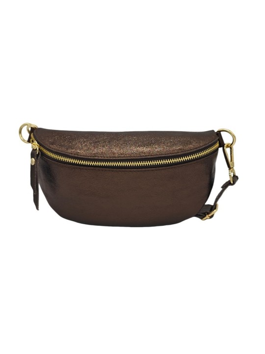 Soleil Chic Sac Banane cuir Demi Lune Marron Irise
