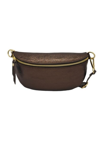 Soleil Chic Sac Banane cuir Demi Lune Marron Irise