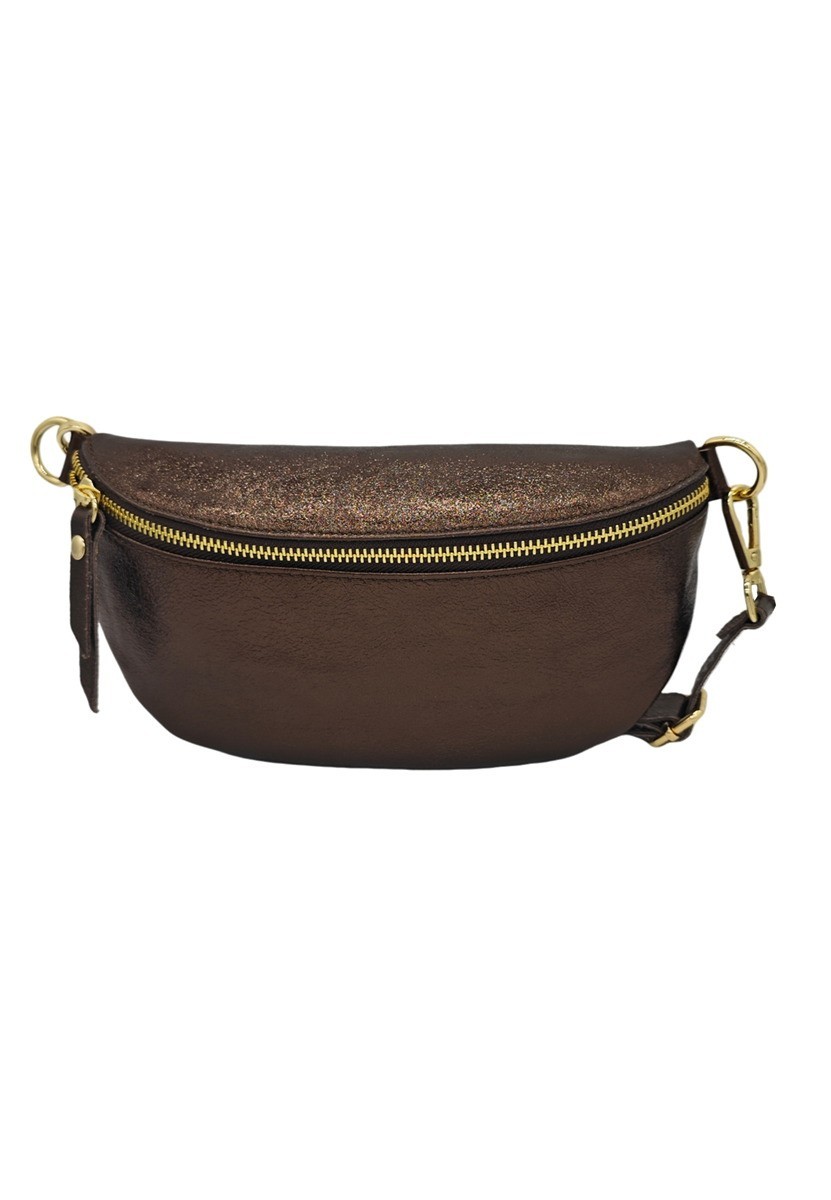 Soleil Chic Sac Banane cuir Demi Lune Marron Irise
