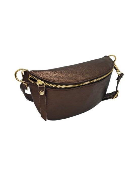 Soleil Chic Sac Banane cuir Demi Lune Marron Irise