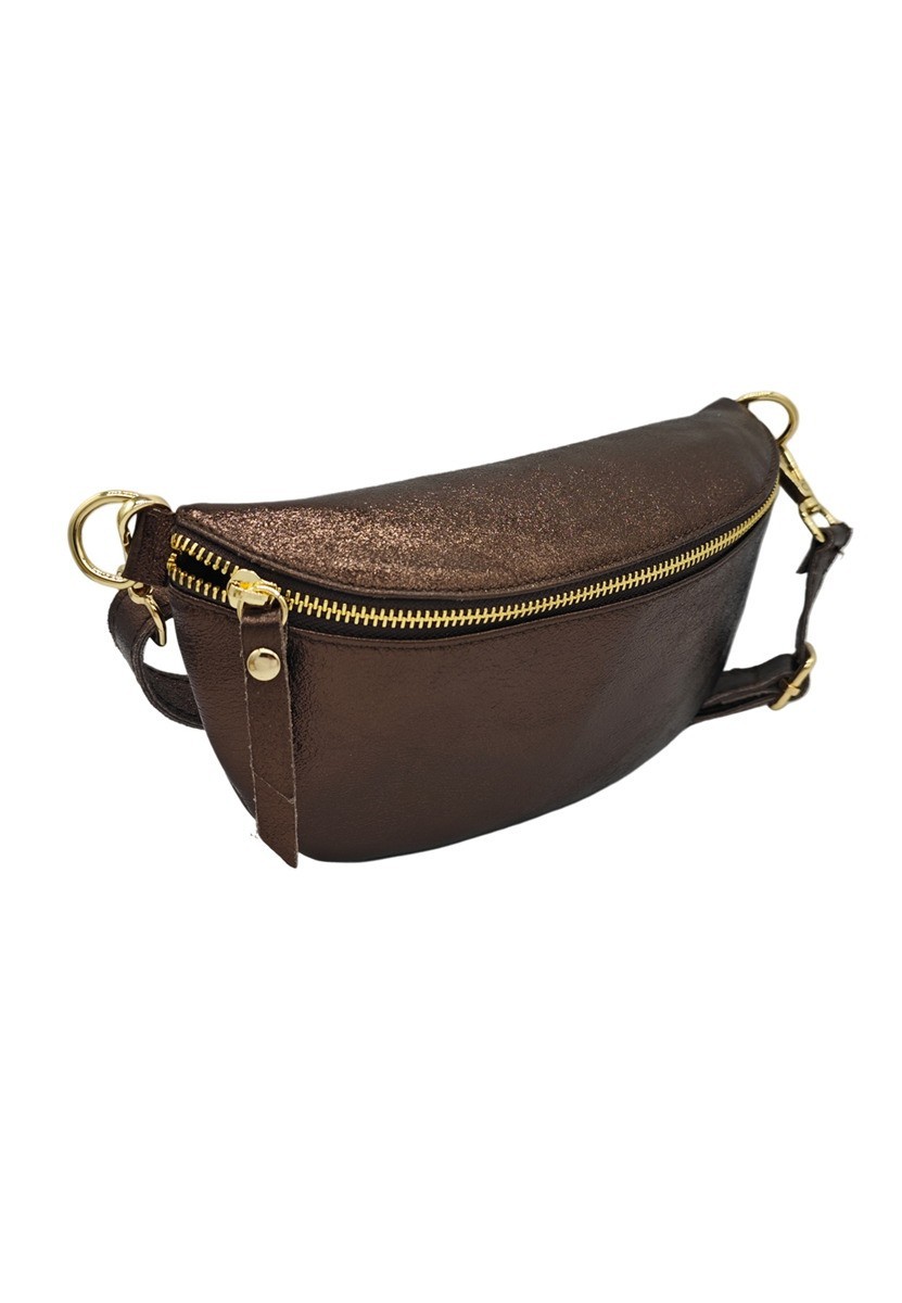 Soleil Chic Sac Banane cuir Demi Lune Marron Irise
