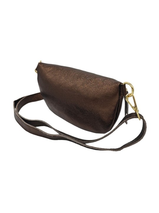 Soleil Chic Sac Banane cuir Demi Lune Marron Irise