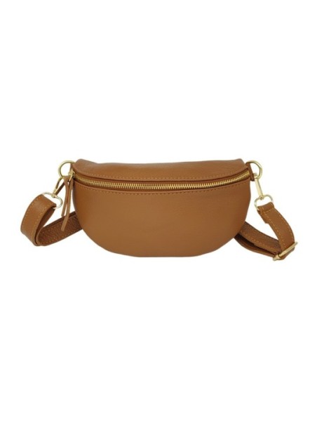 Soleil Chic Sac Banane cuir Demi Lune Camel