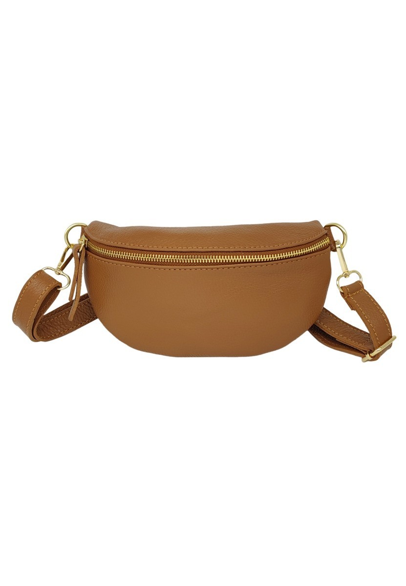 Soleil Chic Sac Banane cuir Demi Lune Camel
