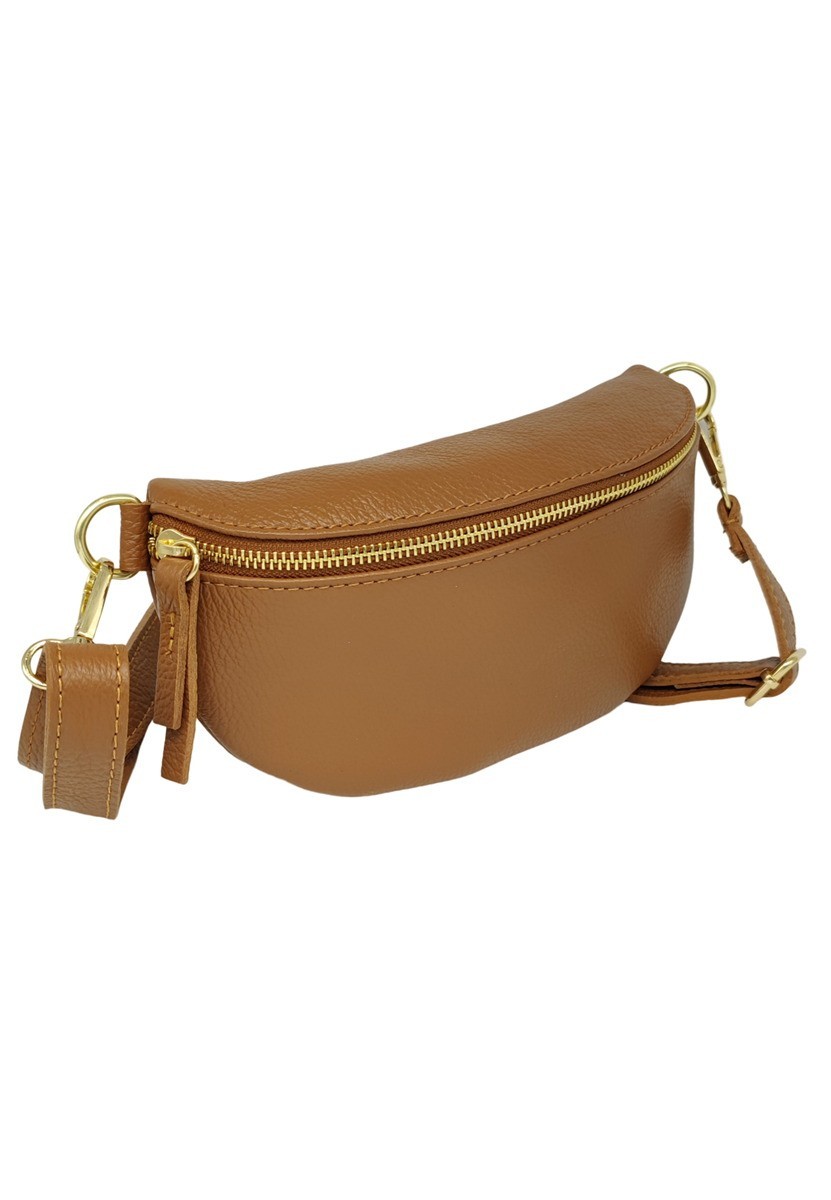 Soleil Chic Sac Banane cuir Demi Lune Camel