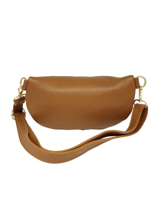 Soleil Chic Sac Banane cuir Demi Lune Camel