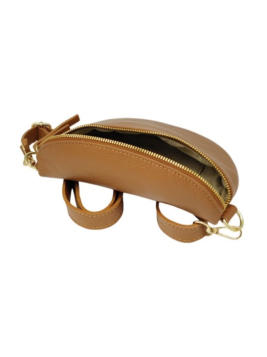 Soleil Chic Sac Banane cuir Demi Lune Camel