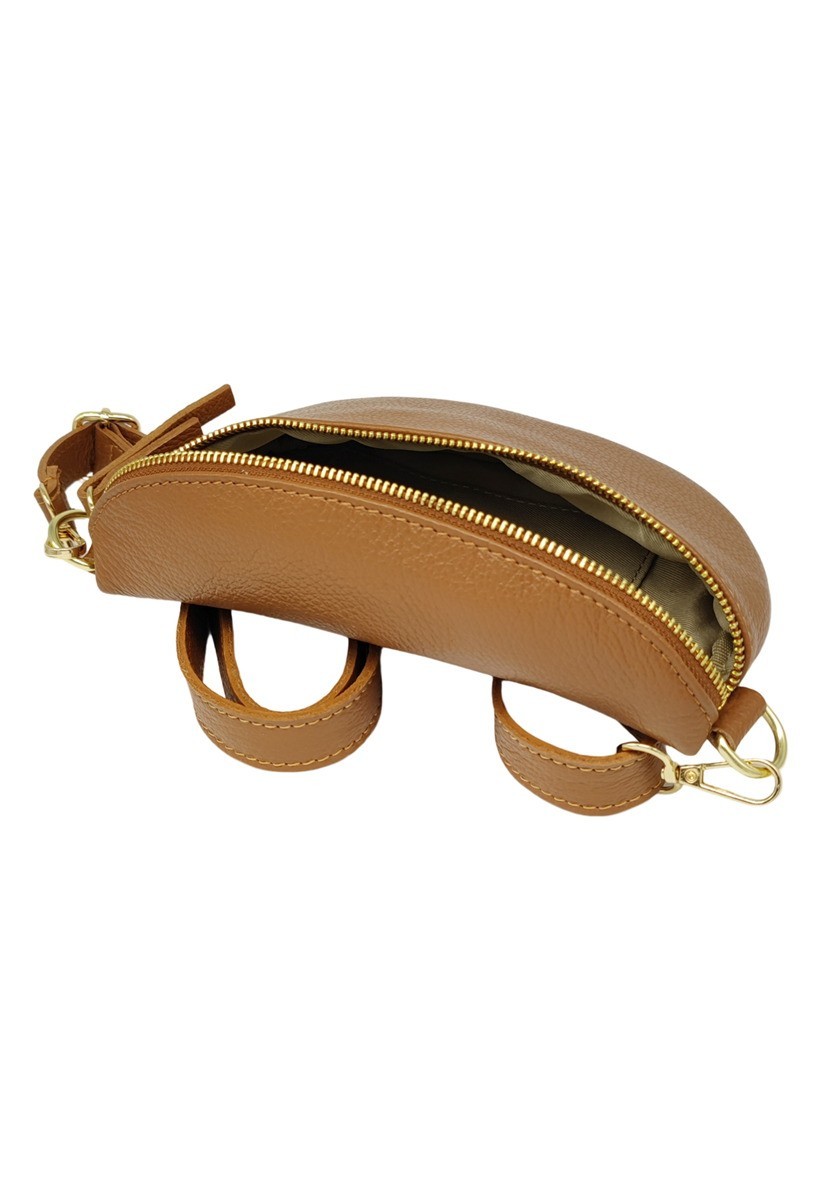 Soleil Chic Sac Banane cuir Demi Lune Camel