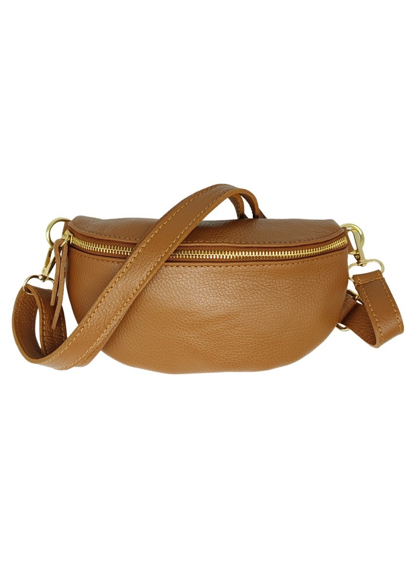 Soleil Chic Sac Banane cuir Demi Lune Camel