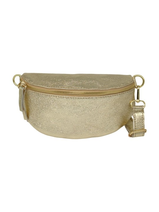 Soleil Chic Sac Banane cuir Demi Lune Or