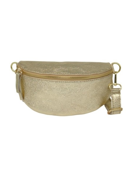 Soleil Chic Sac Banane cuir Demi Lune Or