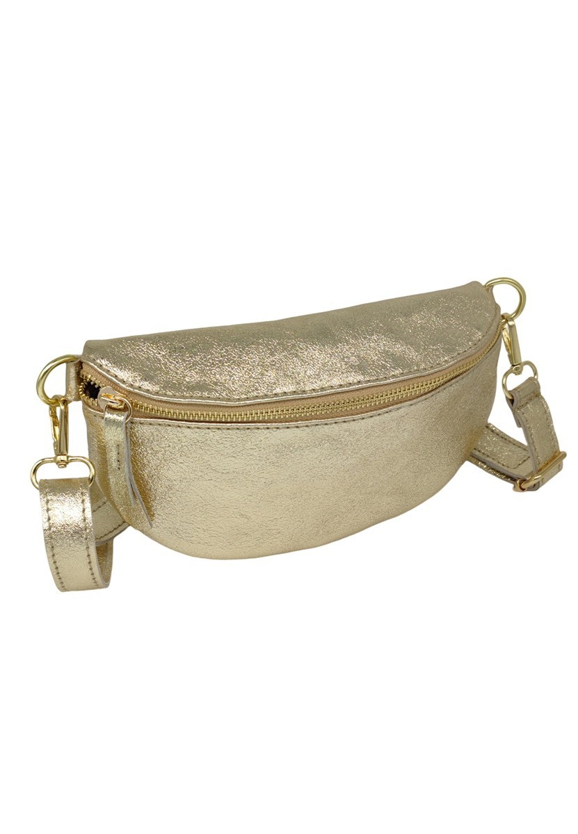 Soleil Chic Sac Banane cuir Demi Lune Or