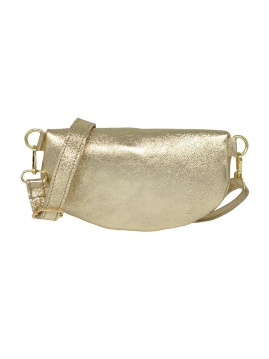 Soleil Chic Sac Banane cuir Demi Lune Or