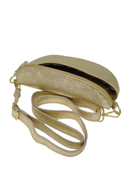 Soleil Chic Sac Banane cuir Demi Lune Or