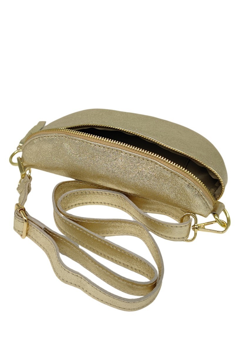 Soleil Chic Sac Banane cuir Demi Lune Or