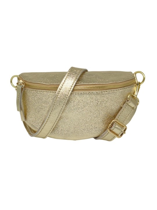 Soleil Chic Sac Banane cuir Demi Lune Or