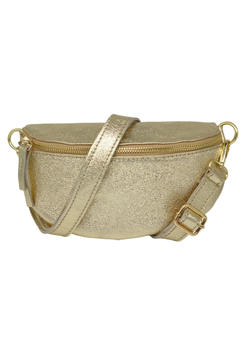 Soleil Chic Sac Banane cuir Demi Lune Or