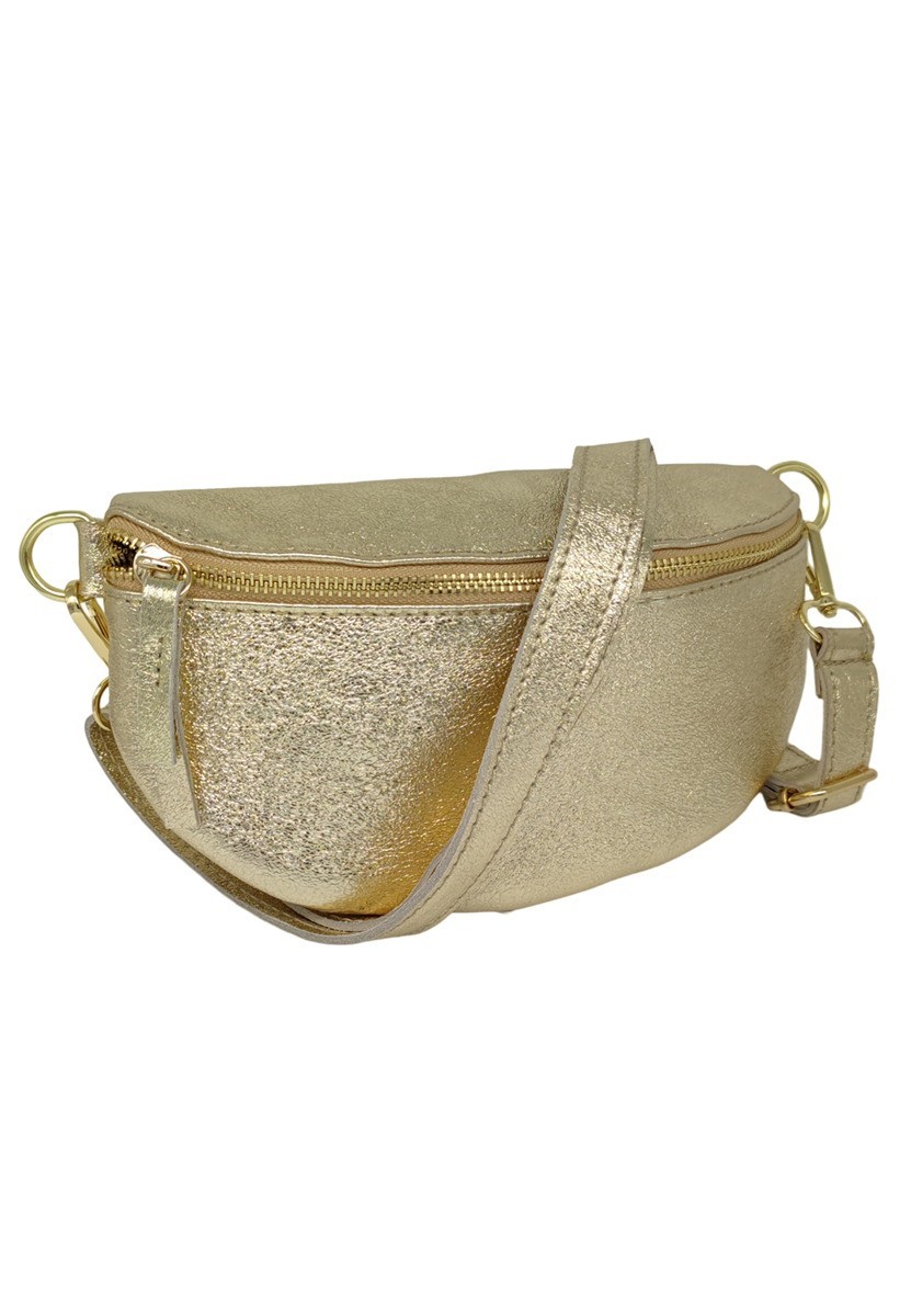 Soleil Chic Sac Banane cuir Demi Lune Or