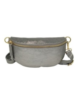 Soleil Chic Sac Banane cuir Demi Lune Argent