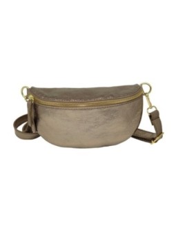 Soleil Chic Sac Banane cuir Demi Lune Champagne Irise