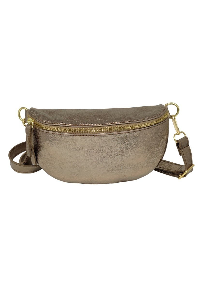 Soleil Chic Sac Banane cuir Demi Lune Champagne Irise
